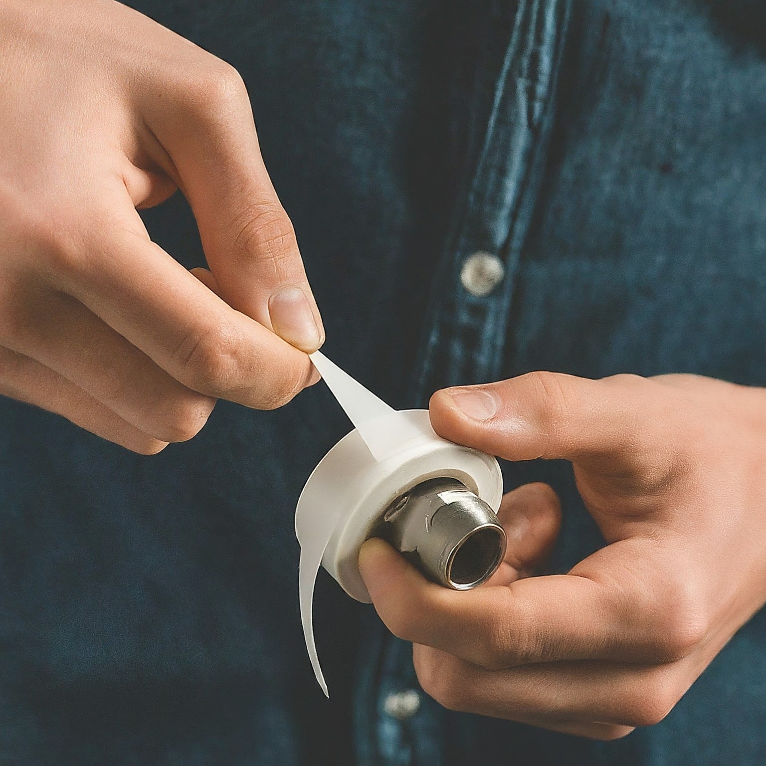 Person Wrapping Plumbers Tape On A Pipe